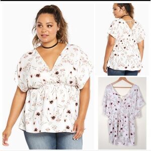 Torrid floral suplice baby doll top size 1